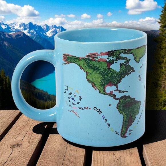 Global Warming Heat Changing Mug Unemployed Philosophers Guild 2014 Co2 Globe - Picture 1 of 7